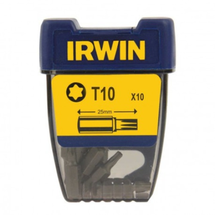 10 bites készlet, Irwin, Torx, 1/4", 25 mm, szürke