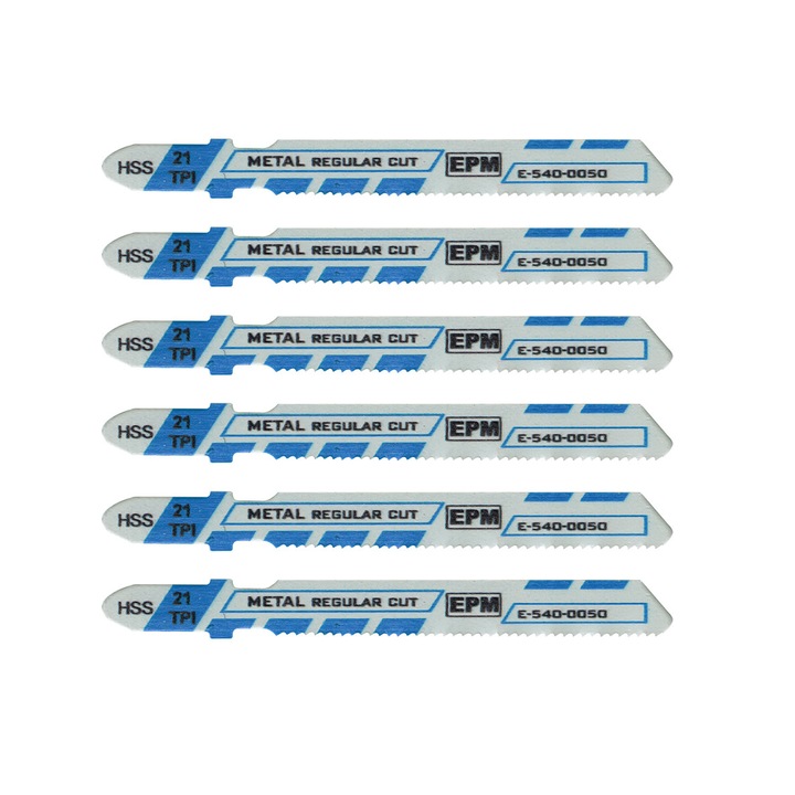 Set de 5 lame pentru fierastrau, EPM, otel, argintiu/albastru, 51mm