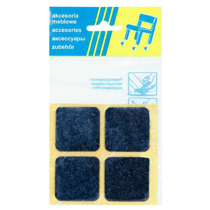 Set de 4 amortizoare pentru mobila, UN, Fetru, Bleumarin