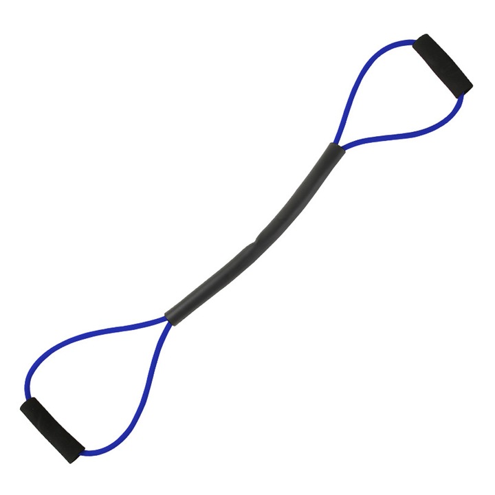 Gyakorlathosszabbító, QttvbTna, Latex, tonizáló és nyújtó, 85 cm, fekete/kék