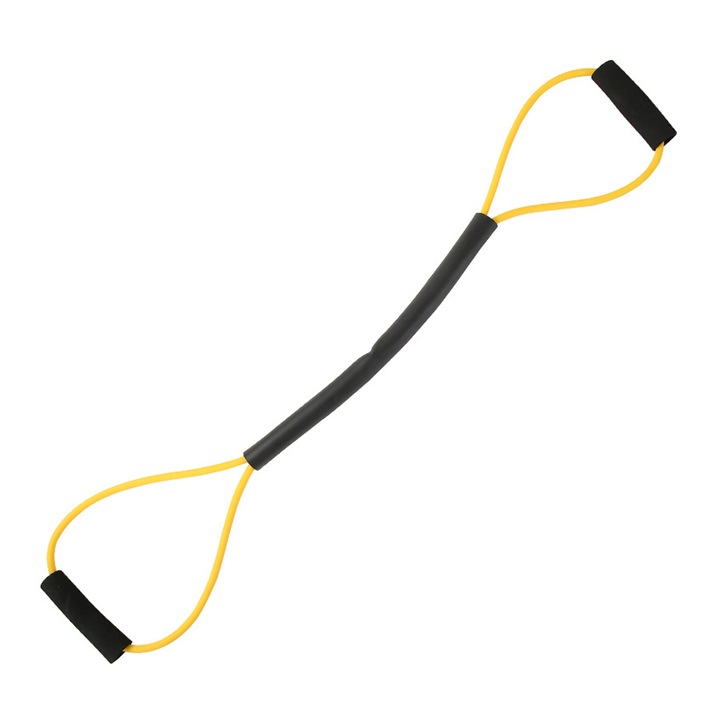 Ellenállás szalag, QttvbTna, gumi, csúszásmentes, 85 cm, fekete / sárga