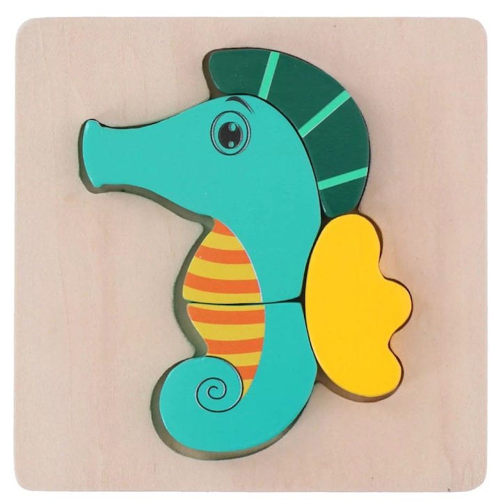 Fából készült puzzle Marionette Seahorse 5 db