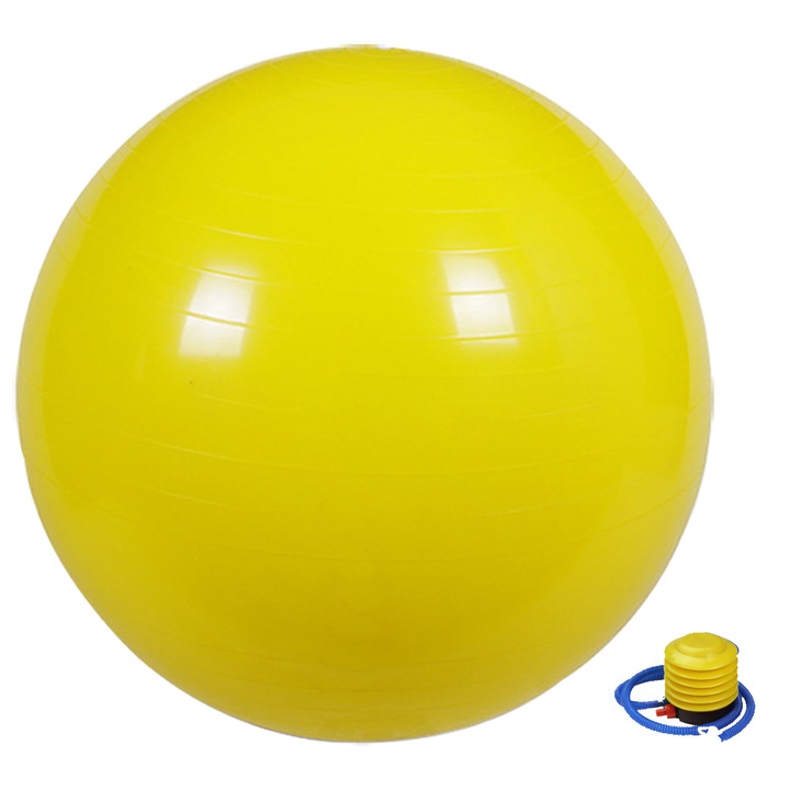 Minge fitness antiderapanta, multifunctionala, galben, PVC