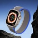 Curea textila DuxDucis Velcro Sports YJ compatibila cu Apple Watch 4/5/6/7/8/SE/Ultra 42/44/45/49mm Gray/Blue