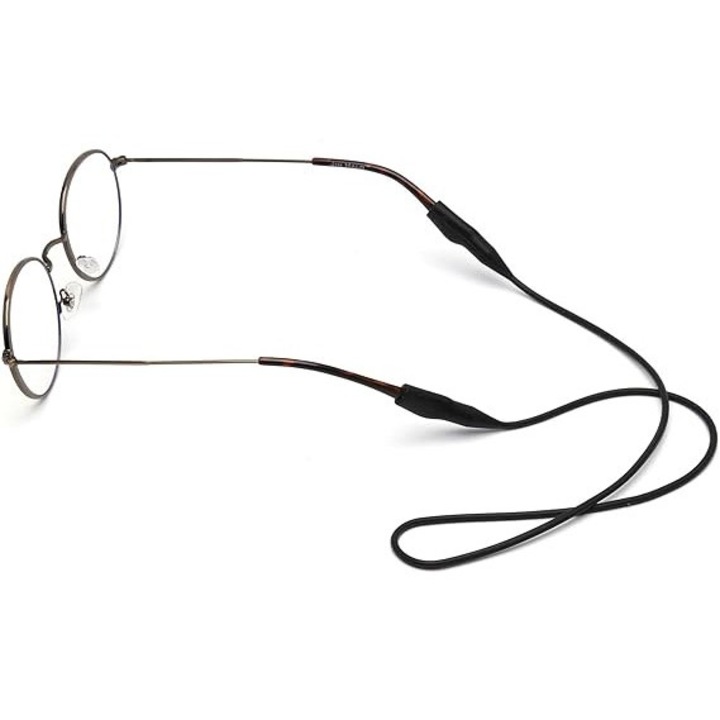 Snur din silicon pentru ochelari, Curea anti-pierdere, Suport, General Store, 55 cm, Negru