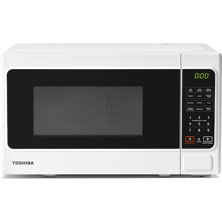Cuptor microunde Toshiba MM-EM20PWH, 20 l, 800 W, Control Digital, Timer, Afisare ceas, iluminare LED, Functie blocare copii, Alb