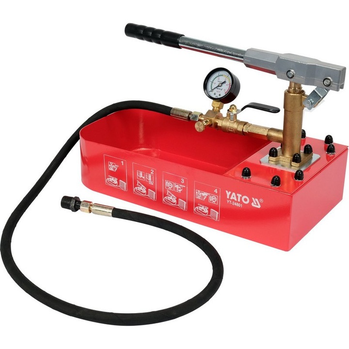 POMPA DE MANA PENTRU TESTAREA PRESIUNII, YATO, ROSU