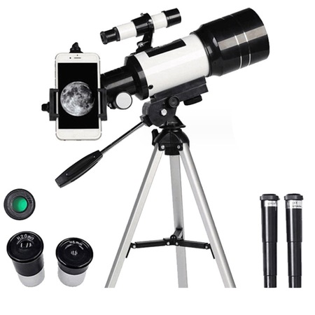 Telescop astronomic, rezistent la apa, alb si negru, kit, 360 mm si prisme de 90°
