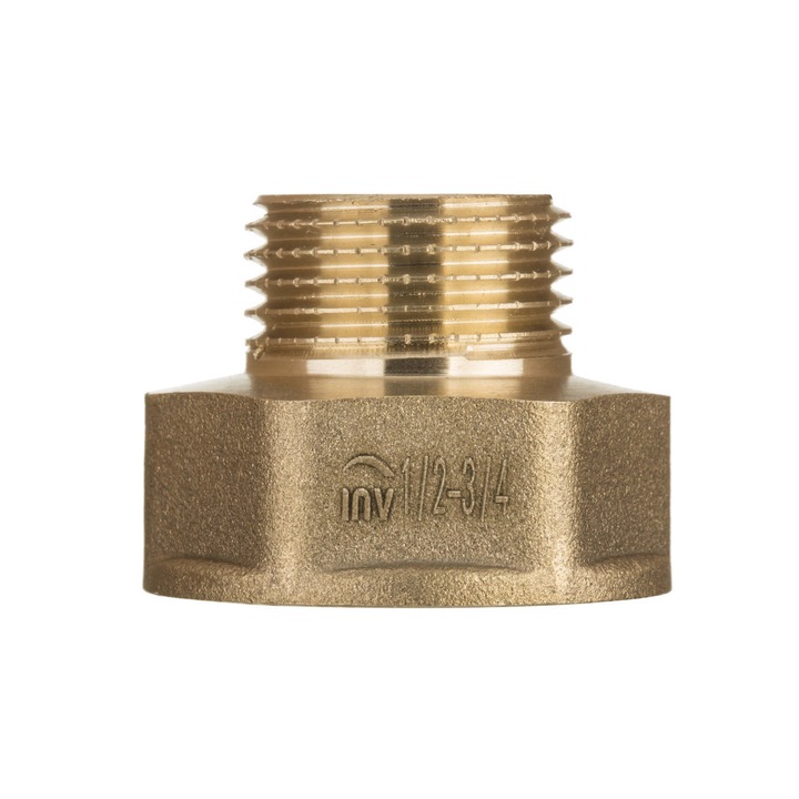 Menetes csatlakozó, UN, sárgaréz, arany