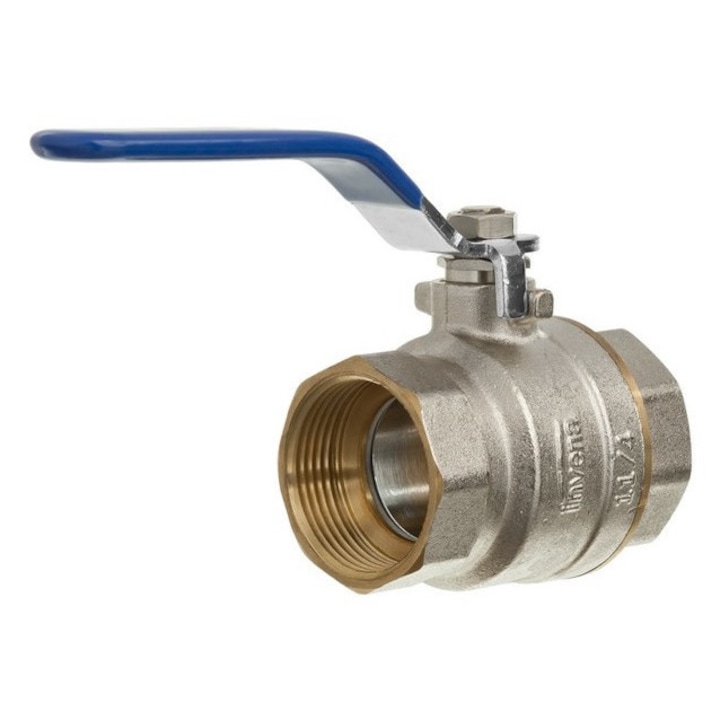 Valva cu bila pentru instalatii de apa sau incalzire, UN, Alama, 1/2", Temperatura maxima 120°C, Multicolor