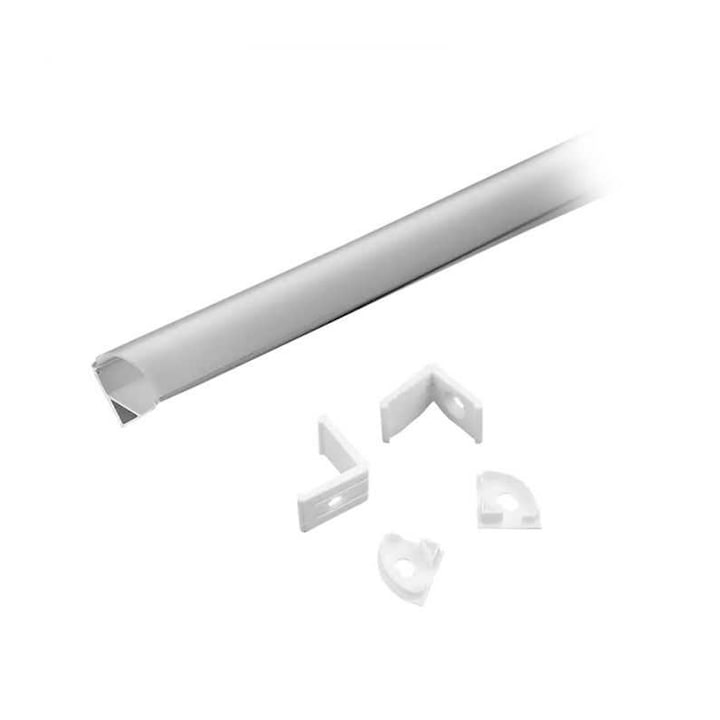 Алуминиев профил за LED лента 2m 15.8x15.8 mm бял на ъгъл V-TAC SKU-3369