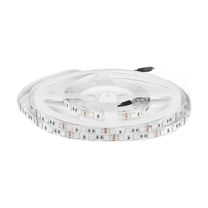 LED лента 12V SMD5050 60LED/m 10.8W/m 900lm RGB IP20 5m V-TAC SKU-212120
