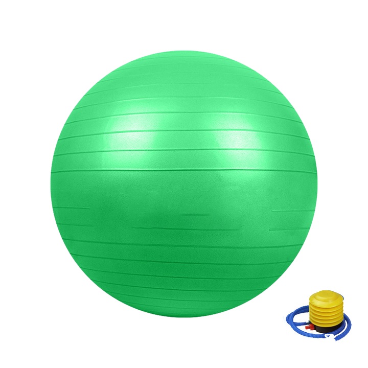 Minge fitness, antiderapanta, verde, corectare postura, 65cm
