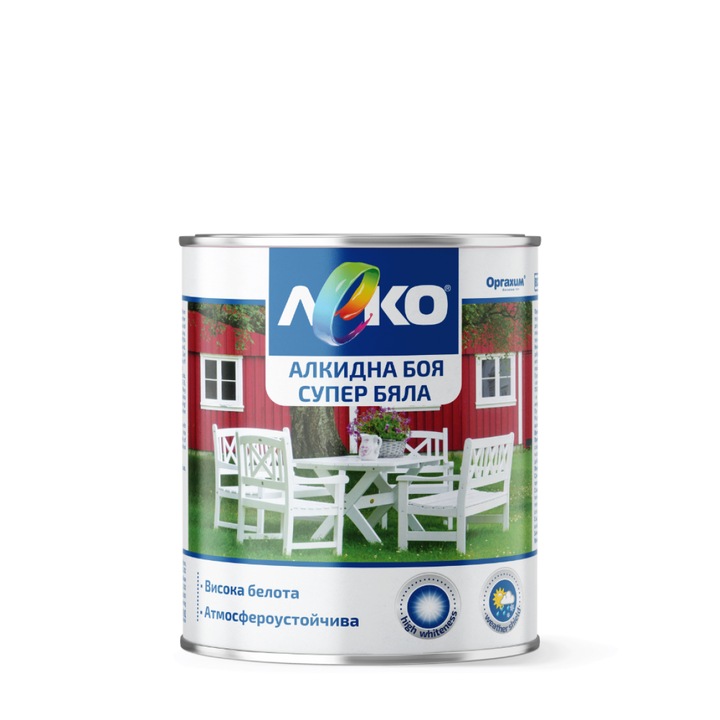 Vopsea alchidica, Light, Pentru Lemn, Luciu, 0,65l, Alb