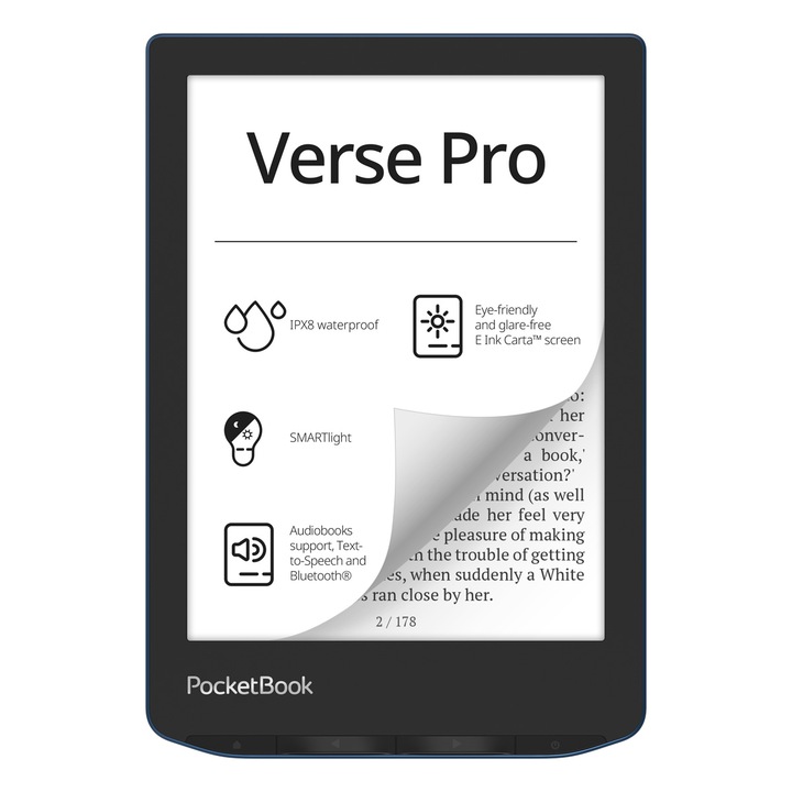EBook четец PocketBook PB634 Verse Pro, 16GB, Bluetooth, Небесносин