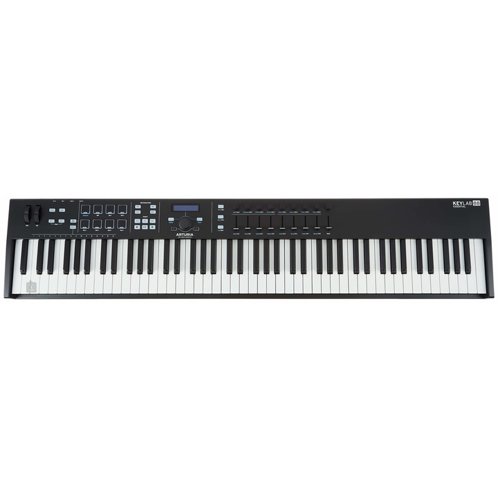 MIDI контролер, Arturia, KeyLab Essential 88 Black, 88 клавиша, 8 падове с RGB подсветка, Черен