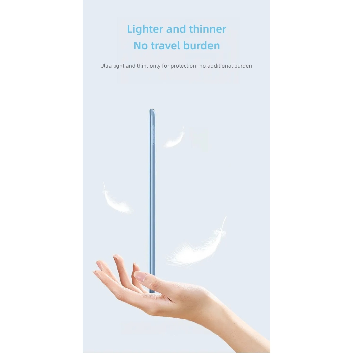 Husa Ultra Slim, pentru Lenovo Tab M11 / K11, 11.0", Silicon TPU, Smart Cover - Ice Blue