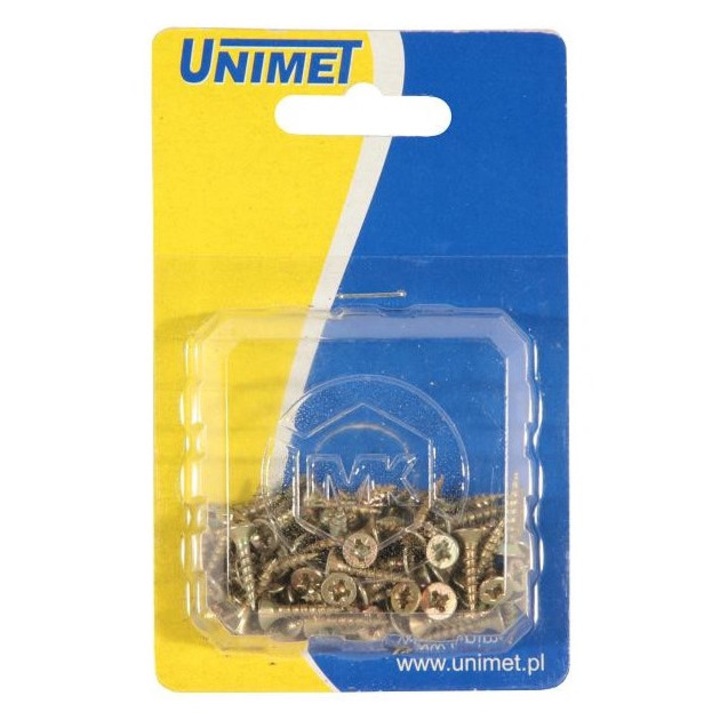 Set 60 de suruburi pentru lemn, UNIMET, 3,5x35 mm