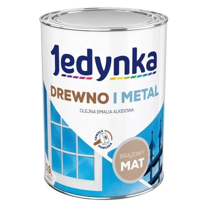 Alkid zománc fára és fémre, Jedynka, 0,9 L, Matt barna