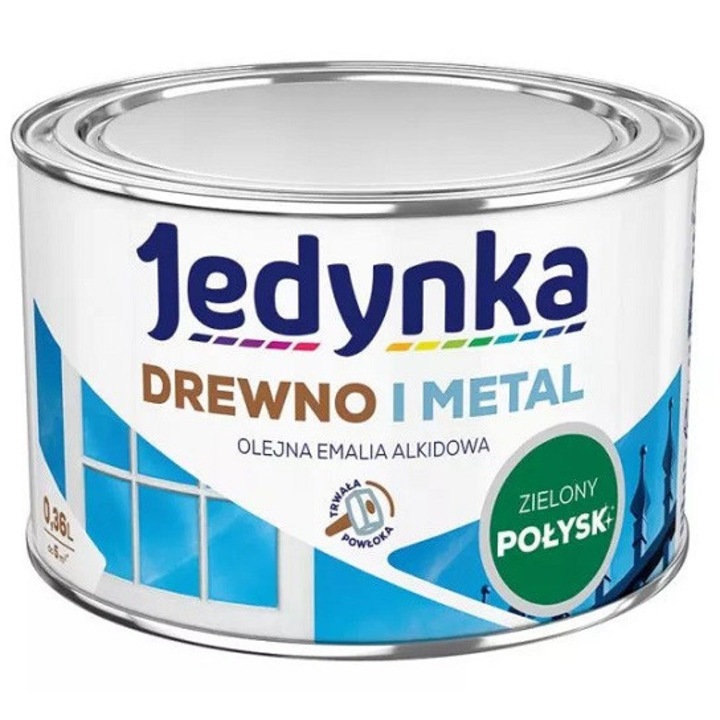 Alkyd festék, fémre és fára, Jedynka, ZÖLD 0,36L