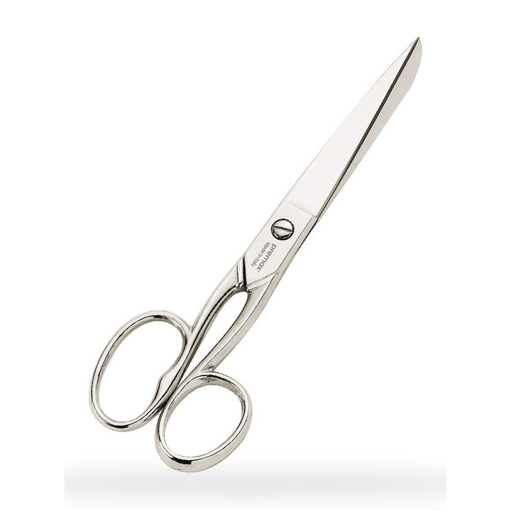 Ножица за тънки материали и конци Omnia Line, Premax, професионална, шивашка, сребриста, остриета от въглеродна стомана, дължина 20 см, неравни уши