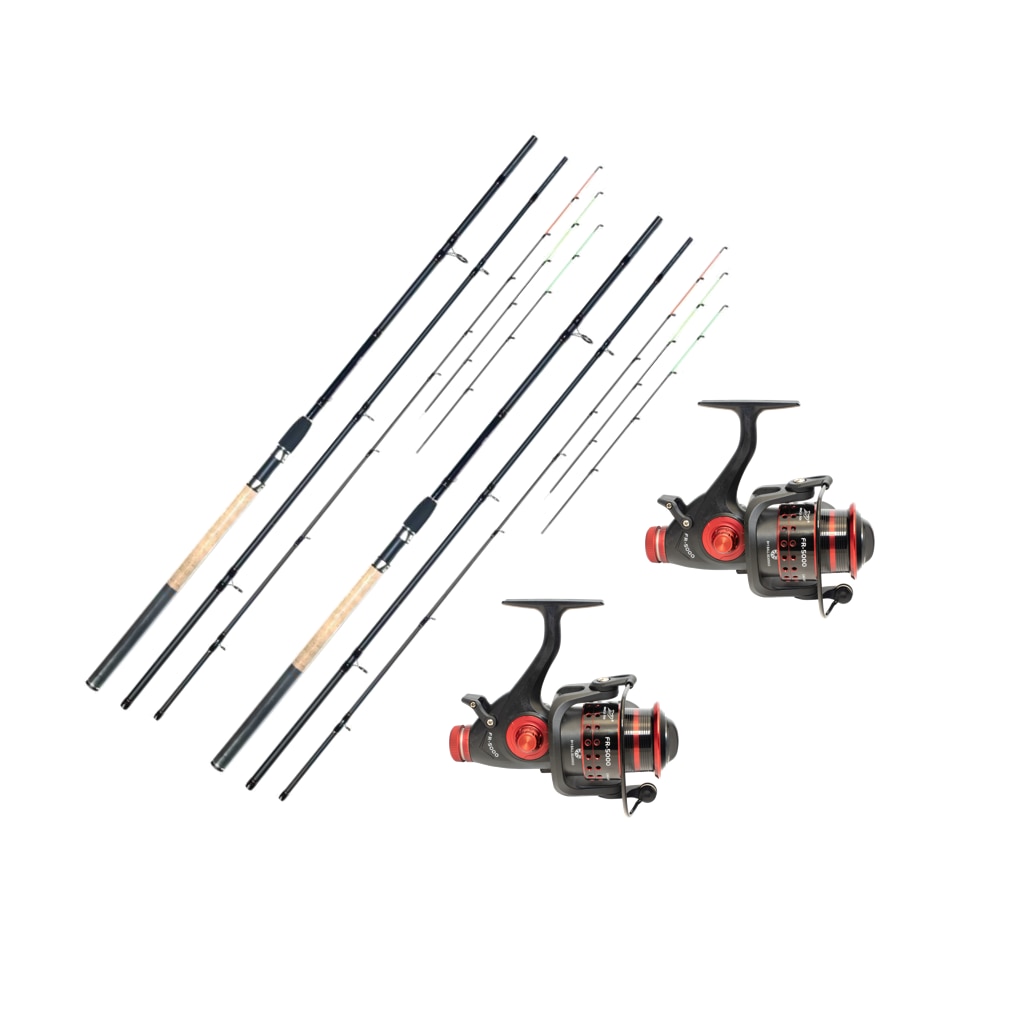 Set 2 Lansete MF Black Force Feeder Lungime 3.30 M Echipate Cu 2 ...