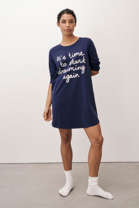 Triumph, Нощница с надпис, Ултрамарин синьо/Мръснобял