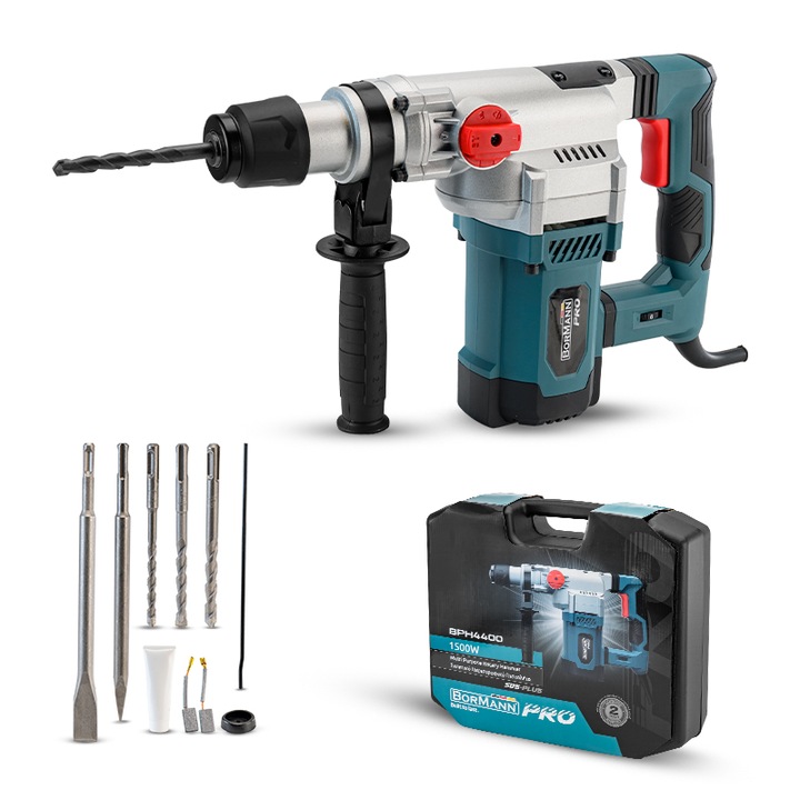 CIOCAN ROTATIV, BORMANN PRO, MULTIFUNCTIONAL, SDS-PLUS, 1500W, 920rpm, 4100bpm, 5.5J, 4.6KG, BMC CU ACCESORII