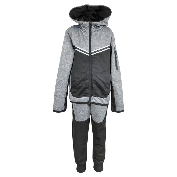 Trening baieti 2 piese, model Runner, culoare gri, marime 140 cm, varsta 10 ani