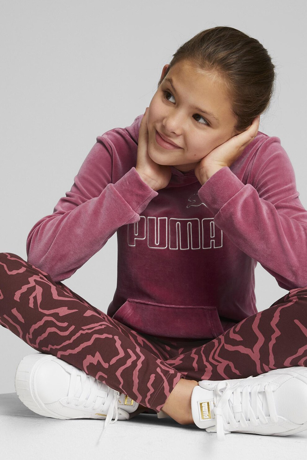 Puma, Hanorac de velur cu buzunar kangaroo S Essentials+, Roz