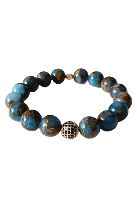 Bratara unisex pentru echilibrarea energiei feminine cu cea masculina, realizata manual cu mix de cuartz de 10mm, 17cm