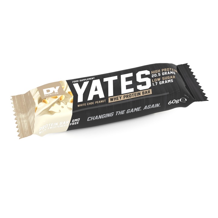 Baton Proteic - Yates Bar, Dorian Yates Nutrition, Ciocolata Alba si Alune
