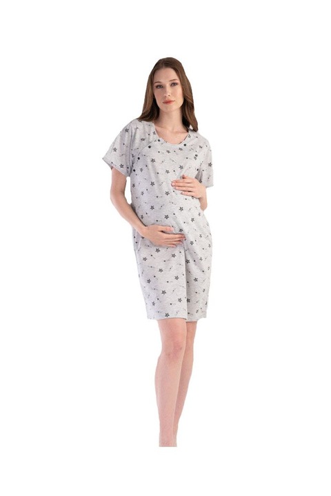 Camasa pentru alaptat, 70%bumbac, I love mom and dad, gri