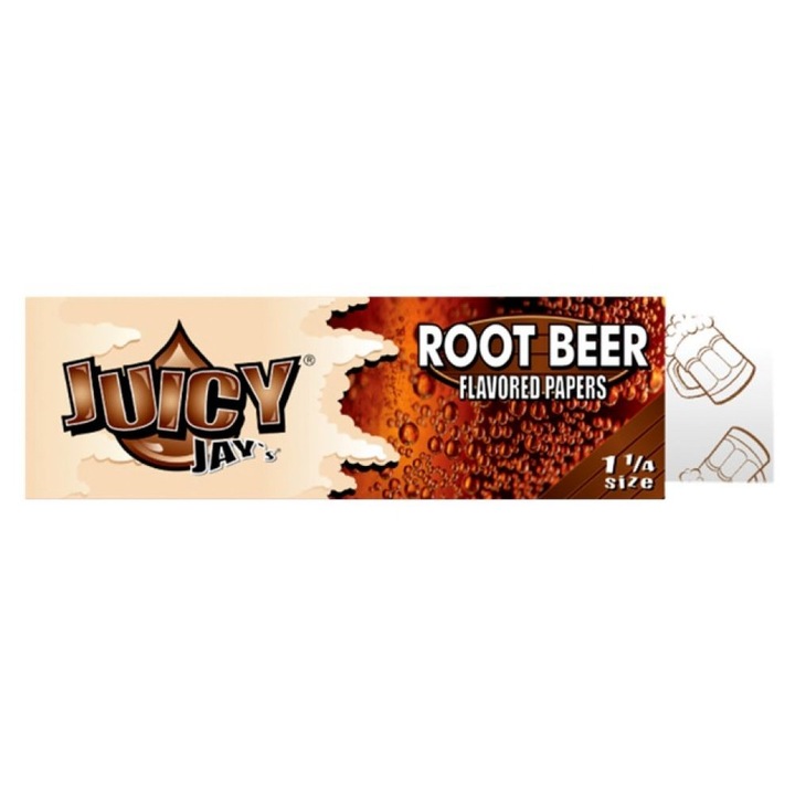 Foite de rulat Juicy Jay's 1 1/4, fara substante chimice, din Canepa, 79mm x32, aroma Root Beer