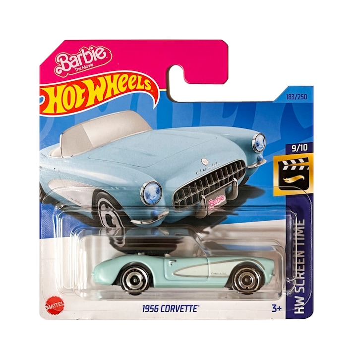 Hot Wheels fémautó, 1956-os Corvette, 1:64, kék