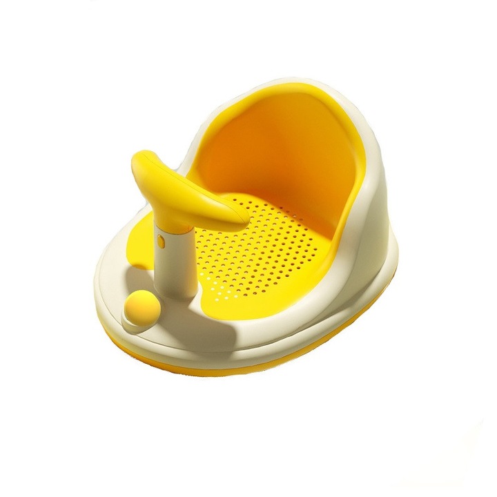 Scaun de baie multifunctional pentru bebelusi Little Mom Bubble Yellow