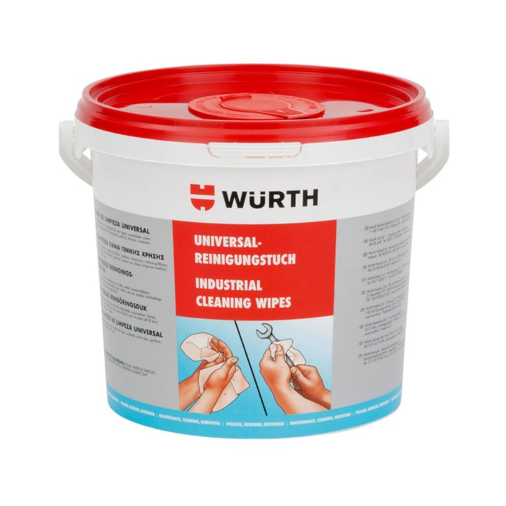 Lavete umede, WURTH, pentru curatat, universale, 90 buc, 27x32 cm