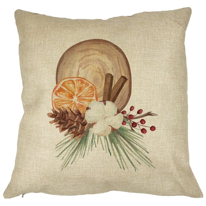 Karácsonyi témájú díszpárna, 14, 40x40 cm, levehető huzat