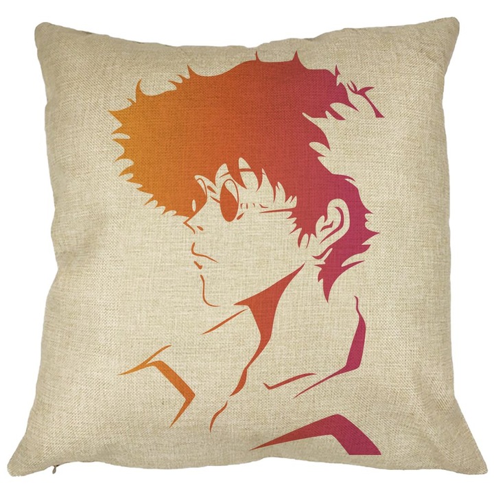 Dekoratív párna Cowboy Bebop 2-vel, 40x40 cm, Levehető huzat, Fújtató