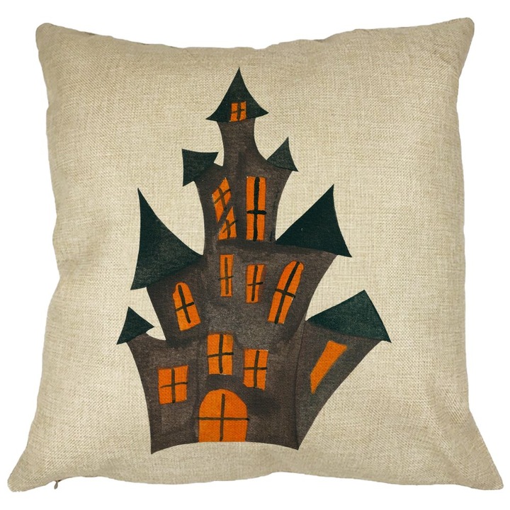 Dekoratív párna Halloween motívummal 6, 40x40 cm, Levehető huzat, Fújtató