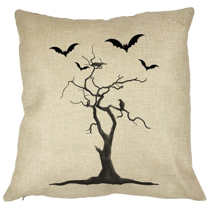 Dekoratív párna Halloween motívummal 3, 40x40 cm, Levehető huzat, Fújtató