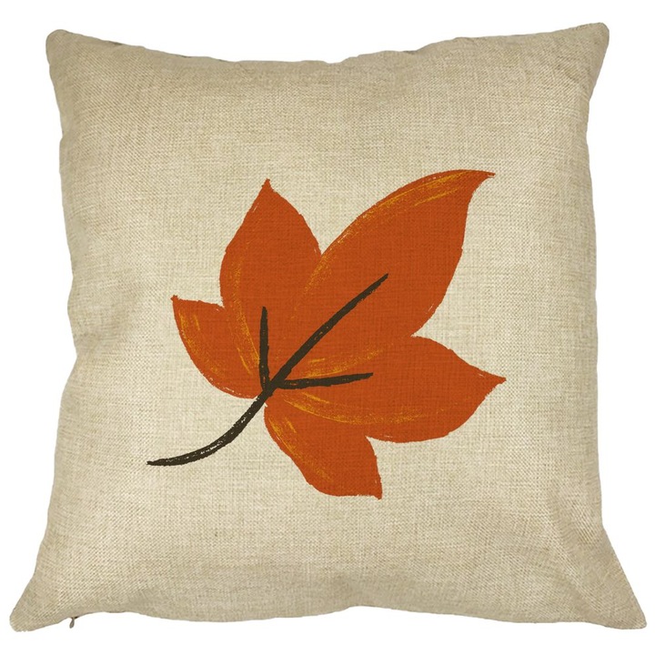 Őszi leveles díszpárna, 40x40 cm, levehető huzat, Bellows
