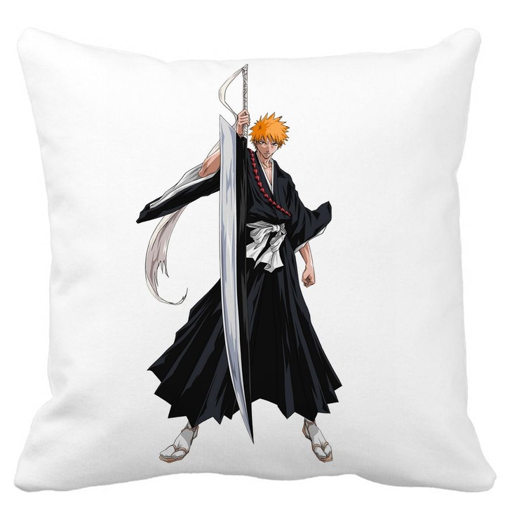 Dekoratív párna fehérítővel - Ichigo, 40x40 cm, fehér, matt, levehető huzat, fújtató