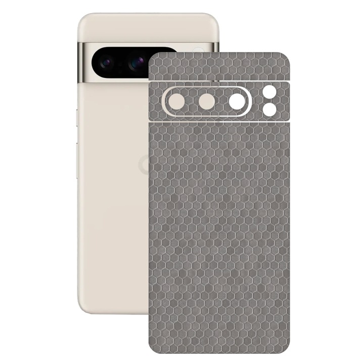 Folie skin SILKASE, pentru Google Pixel 8 Pro, gri hex, protectie spate telefon