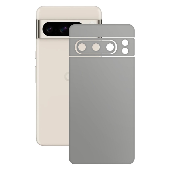 Folie skin SILKASE, pentru Google Pixel 8 Pro, gri ice, protectie spate telefon
