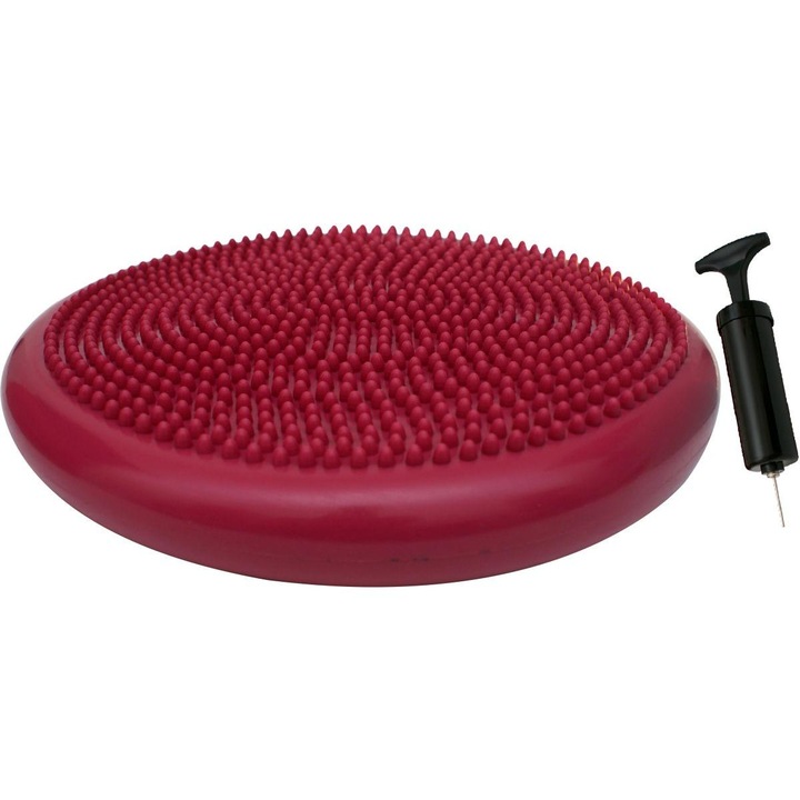 Perna pentru masaj si echilibru, Enero Fit, Plastic, Greutate maxima 200 kg, Diametru 33 cm, Fucsia