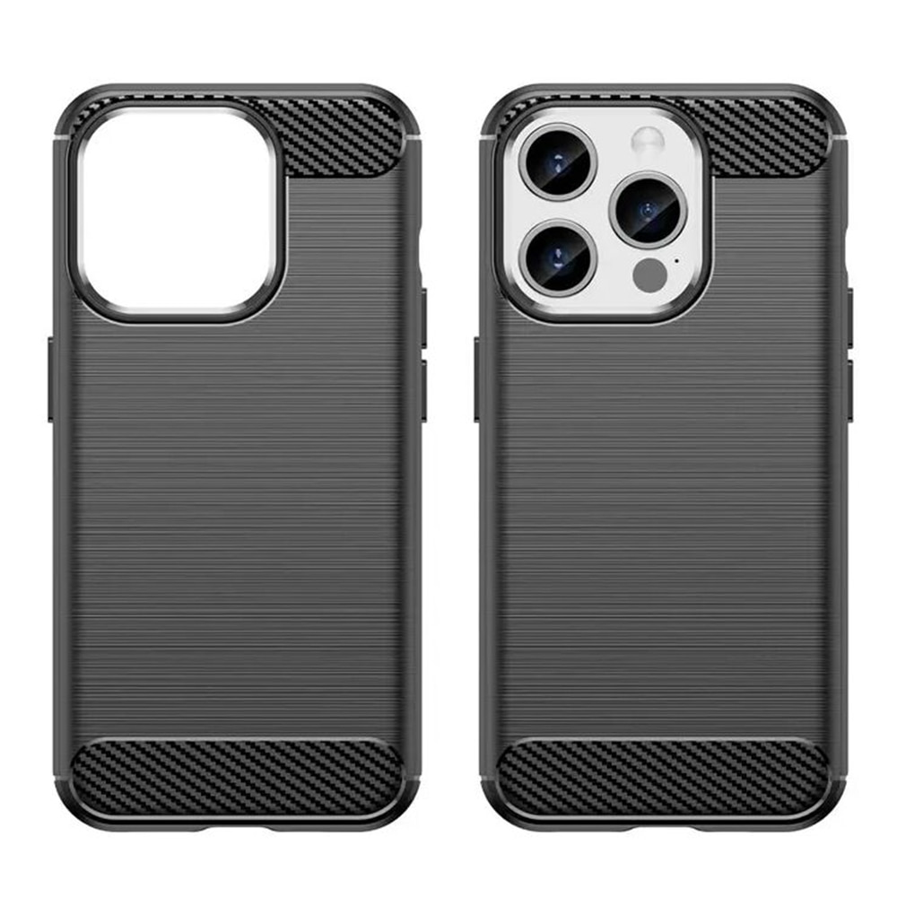 Husa telefon compatibila cu iPhone 15 Pro Max, Mat-Tech, Textura Carbon, Finisaj Mat, Anti-Shock, Anti-Fingerprint, Negru