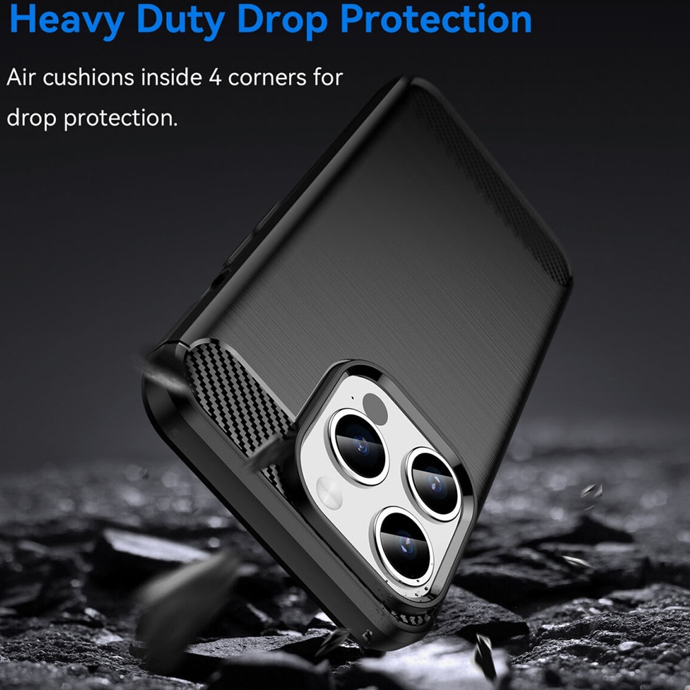 Husa telefon compatibila cu iPhone 15 Pro Max, Mat-Tech, Textura Carbon, Finisaj Mat, Anti-Shock, Anti-Fingerprint, Negru