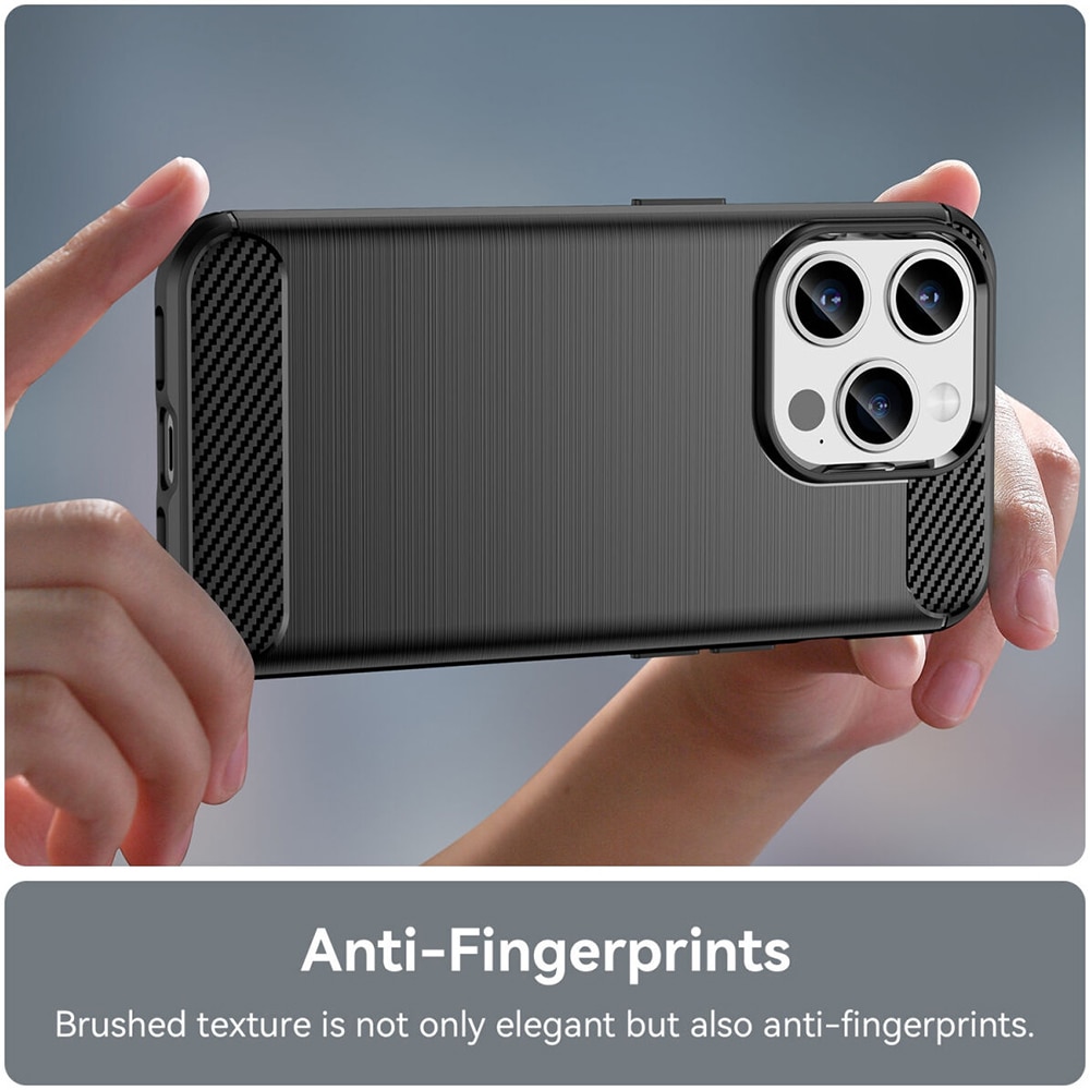 Husa telefon compatibila cu iPhone 15 Pro Max, Mat-Tech, Textura Carbon, Finisaj Mat, Anti-Shock, Anti-Fingerprint, Negru