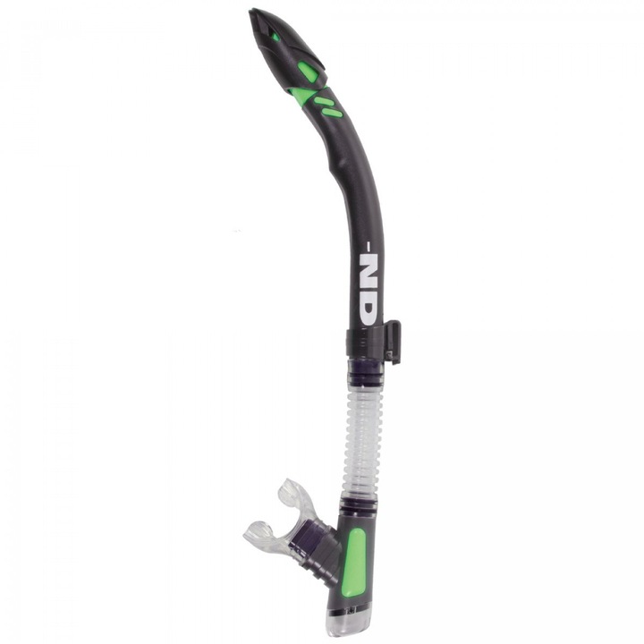 Tub de respirat pentru scufundari si snorkeling, Northern Diver Snakehead Snorkel, negru/verde